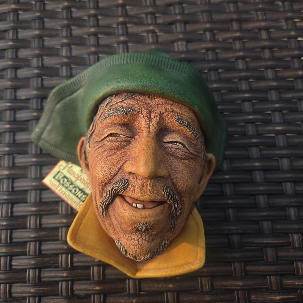 Bossons Congleton England Sardinian Chalkware Character Head 1961 Handpainted